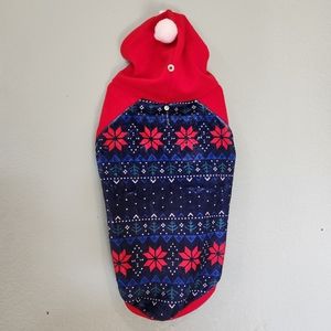 Dog Puppy Pet Navy Blue w Snowflakes Velour Sweater Jacket Pajamas Sz Large New